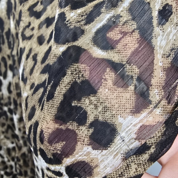 Nordstrom Rack Animal Print‎ Caftan Cover Up lady kimono One Size Brown Leopard - Picture 11 of 15